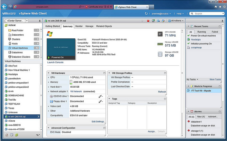 VMware vSphere 5.1 Web Client
