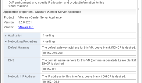 VMware vApp Options Networking Properties