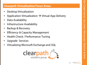 Clearpath Virtualization Areas of Focus