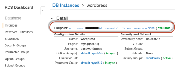 Using AWS to Autoscale WordPres Site AWS RDS Database Instance