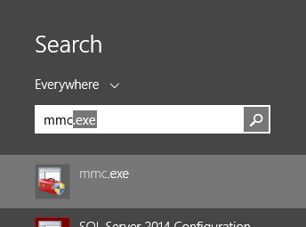 Search for mmc.exe